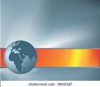 Background illustration for business with silver globe