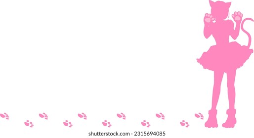 Ilustración de fondo de las orejas del gato mujer cosplay
