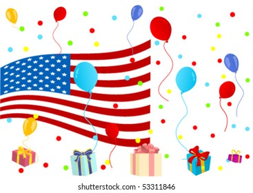 Background illustration of celebrating 4th July