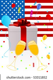Background illustration of celebrating 4th July