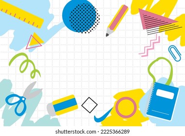 It is a background illustration of cheerful color stationery