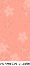 Background illustration of cherry blossom pattern (banner material for spring)