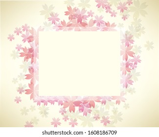 background illustration of cherry blossoms with frame