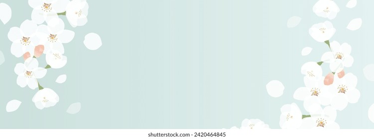 Background illustration of cherry blossoms in full bloom