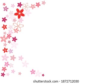 Background illustration with cherry blossoms on the left.