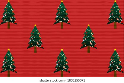 Background illustration of Christmas trees