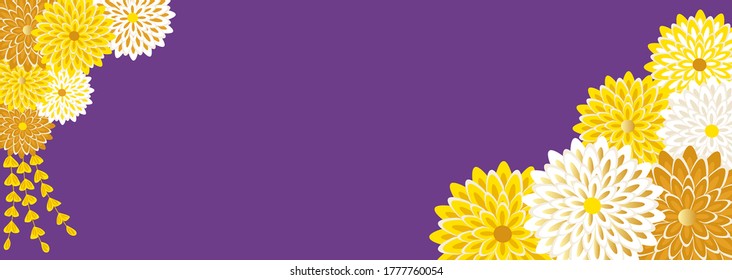 Background illustration of chrysanthemum flowers that imaged the hair ornament of Maiko in Kyoto
