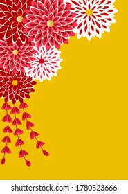Background illustration of chrysanthemum flowers that imaged the hair ornament of Maiko in Kyoto