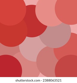 The background illustration is a circular element with the dominant color brick red