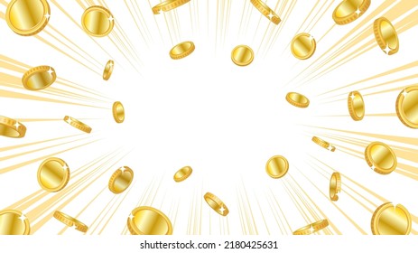 Background illustration of coins popping out (yellow)