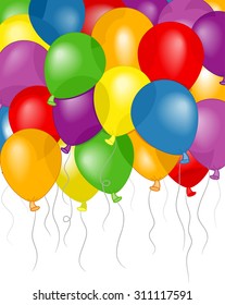 Background Illustration of Colorful Balloons Floating Freely