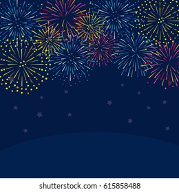 Background illustration of colorful fireworks