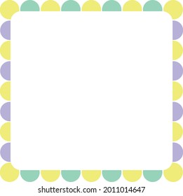 Background illustration with colorful polka dots and square copy space
