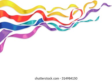 Background Illustration of Colorful Strips of Ribbon