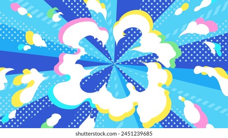 Background illustration of colorful water splashes spreading round