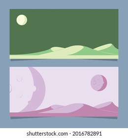 background illustration combination with moon and sand theme for banner and graphic design
