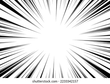 Background illustration of Comic Radial Speed Lines, monochrome vector graphic effects