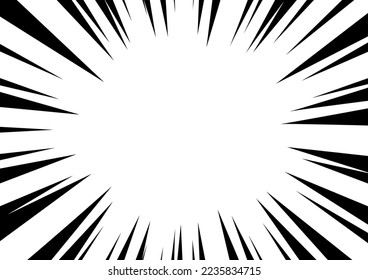 Hintergrundgrafik von Comic Radial Speed Lines, einfarbige Vektorgrafik-Effekte