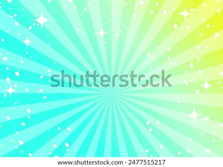 Background illustration of concentrated lines in refreshing aqua blue and yellow gradient