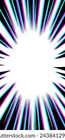 Ilustración de fondo de líneas concentradas con estilo retro y pop (vertical)