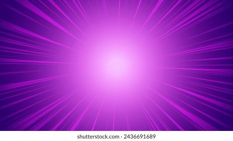 Ilustración de fondo de líneas concentradas brillando en color de neón púrpura (16:9)