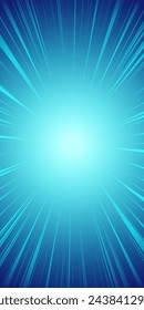Background illustration of concentrated lines shining in blue neon color (vertical)