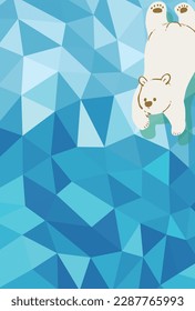 Background illustration of a cool polygon-style background with a polar bear