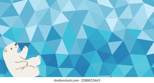Background illustration of a cool polygon-style background with a polar bear