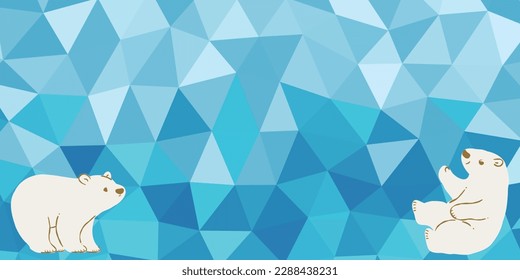 Background illustration of a cool polygon-style background with a polar bear