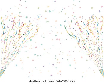 Background illustration with crackers and confetti