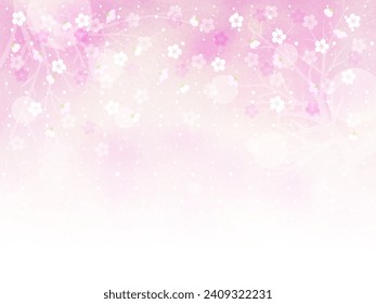 Ilustración de fondo de pétalos de flores de cerezo bailando