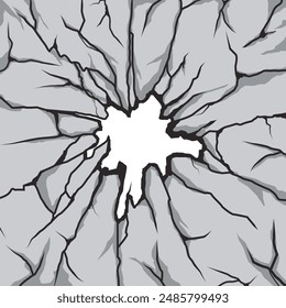 background illustration of destroyed wall, cracked wall