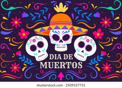 Ilustración de fondo para Día de Muertos o día de muertos