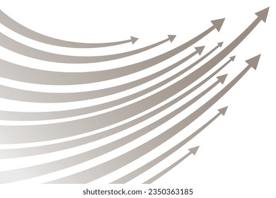 Hintergrundillustration für diagonal aufsteigende Vektorpfeile