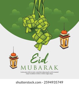 Background illustration for Eid al-Fitr celebration design