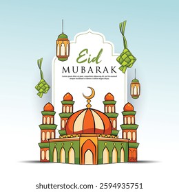 Background illustration for Eid al-Fitr celebration design