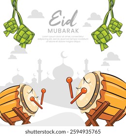 Background illustration for Eid al-Fitr celebration design