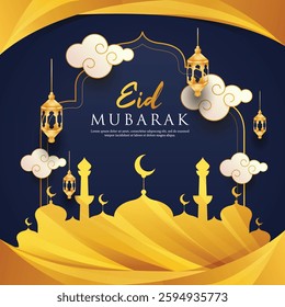 Background illustration for Eid al-Fitr celebration design