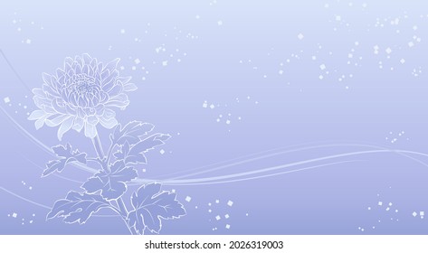 Background illustration of elegant chrysanthemum flower (pale purple)