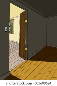 Background illustration of empty room with hardwood floors