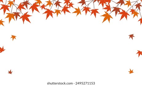 Background illustration with falling autumn leaves.