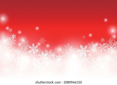background illustration of falling snowflakes, red