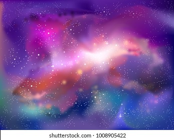 Background Illustration of a Fantasy Galaxy in the Outer Space