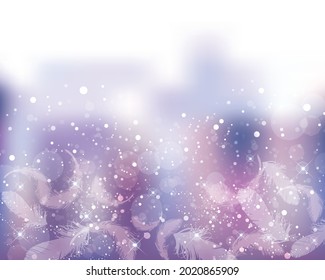 Background illustration of feathers dancing