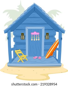 Background Illustration Featuring a Beach Cabin