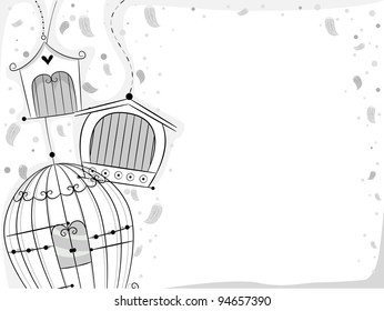 Background Illustration Featuring Bird Cages