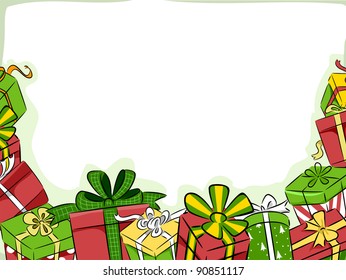 Background Illustration Featuring Christmas Gifts