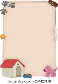 Background Illustration Featuring Dog-Related Items