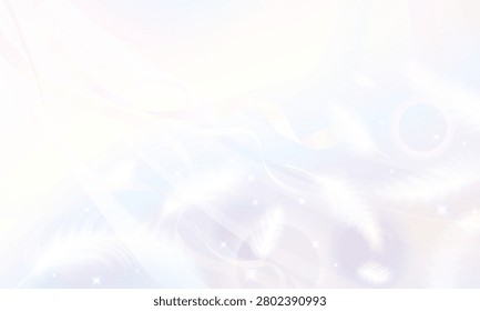  Background illustration featuring feathers and a fluttering ribbon