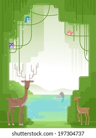Background Illustration Featuring Forest Animals